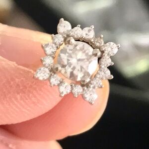 Over 1 ctw Framed Moissanite earrings